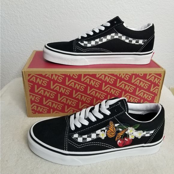 Vans Shoes - Van's Old Skool Checker Floral Sneaker Shoes Sz7.5 Womens New